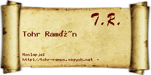 Tohr Ramón névjegykártya